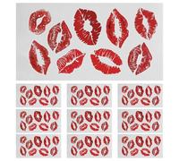 WEKADRIN 10 Hojas Tatuajes Temporales de Labios Pegatinas Decorativas Impermeables para Bailarinas Adhesivos Realistas para Halloween San Valentín y Cosplay