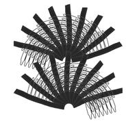 WEKADRIN 100 Piezas Peines para Peluca Metálicos Negros de 7 Dientes, Clips para Extensiones de Cabello Sujeción Segura, 100 Unidades, Accesorios para Fijar Pelucas y Postizos en Cuidado