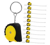 WEKADRIN 12 piezas Cinta Métrica Portátil Retráctil con Llavero Mini Cinta Métrica Compacta y Duradera para Múltiples Usos Diseño Color Amarillo para Fácil Identificación y Transporte