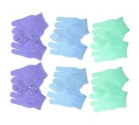 WEKADRIN 12 piezas Guantes Exfoliantes de Ducha Nylon Manoplas Corporales para Limpieza Profunda y Cuidado Diario de Piel Colores Morado Verde y Azul Unisex Promueven Circulación y