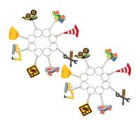 WEKADRIN 16 piezas Llaveros Infantiles de Construcción Colgantes de Bulldozer y Excavadora de PVC Decoraciones Resistentes para Mochilas y Premios Fiestas Shower y Cumpleaños