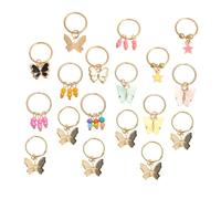 WEKADRIN 18 piezas Anillos para Rastas con Diseño de Mariposas Doradas Accesorios de Joyería para Cabello Trenzado Fáciles de Colocar para Fiestas Bodas y Uso Diario