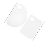 WEKADRIN 2 juegos Paletas Cosméticas Acrílicas Transparentes Reutilizables con Espátulas Ligero y Portátil para Mezcla de Maquillaje Base y Nail Art Casa o Profesional