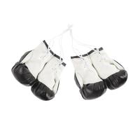 WEKADRIN 2 pares Colgantes Mini Guantes de Boxeo Negro Blanco Llaveros Decorativos Resistentes para Bolsos y Coches Multipropósito
