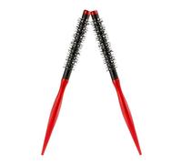 WEKADRIN 2 Piezas 2 Mini Cepillos Redondos de Nailon para Peinado y Rizado, Cepillo Rotatorio Pequeño para Cabello Corto y Flequillo, Color Rojo, Tamaño, Adecuado para Peinado Rápido y