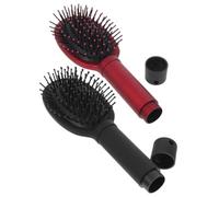 WEKADRIN 2 piezas Caja de Almacenamiento para Peine de Cabello Multifunción con Compartimento Oculto para Guardar Dinero y Joyas Diseño Portátil Plástico Resistente Pack de Unidades Rojo y