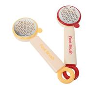 WEKADRIN 2 Piezas Cepillo para Pies Rojo y Amarillo Herramienta Profesional de Acero Inoxidable para Eliminar Callos y Piel Muerta Exfoliador Rápido y Limpiador de Dedos para Cuidado de