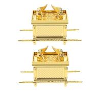 WEKADRIN 2 Piezas Figuras Decorativas de Aleación de Zinc Arca de Israel para Mesa de Santuario Caja de Pacto Religiosa para Decoración del Hogar y Fiestas Religiosas