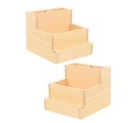 WEKADRIN 2 Piezas Maletin Manicura Cajas Organizadoras Estuche Titular De Herramientas De Manicura Caja De Herramientas De Uñas Portátil Suministro Light Brown