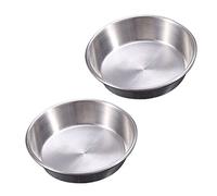 WEKADRIN 2 piezas Platos Redondos Inoxidable para Salsa y Vinagre Platos de Especias Apilables para Cocina Aptos para Lavavajillas y Uso Hogar y Restaurantes