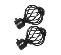 WEKADRIN 2 Piezas Remates de Barra Cortina de Hierro Terminales Decorativos para Cortinas Accesorios Prácticos y Resistentes para Rieles Diseño Elegante Negro