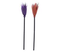 WEKADRIN 2 Piezas Unidades Escoba Bruja Halloween Decorativa con Elementos Temáticos Resistente y Práctica para Fiestas y Disfraces Aleatorios Color Aleatorio