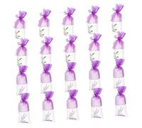 WEKADRIN 20 piezas Unidades Bolsas Organza Lavanda Delicadas para Bolsa para Sachet Almacenamiento Perfumado Portátil para Joyas y Especias