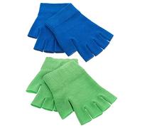 WEKADRIN 2pares Guantes Hidratantes Sin Dedos De Gel Para Manos Secas Reutilizables Suaves y Cómodos Para Cuidado Nocturno y Absorción De Cremas De Verde y Azul