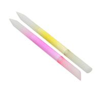 WEKADRIN 2piezas Empujadores De Cutículas De Vidrio Herramienta De Manicura y Pedicura Doble Cara Color Semitransparente y Melocotón De Uñas De Fino Para Acabado Preciso