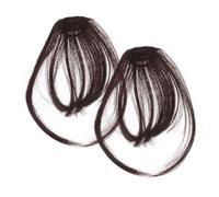 WEKADRIN 2piezas Extensiones De Cabello Flequillo Falso Clip Postizos Para Mujer