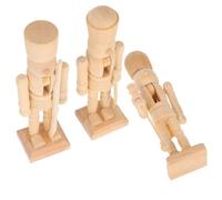 WEKADRIN 3 Piezas Cascanueces de Madera sin Pintar Muñecos Soldados Navideños Figuras para Pintar Adornos Mesa Navidad