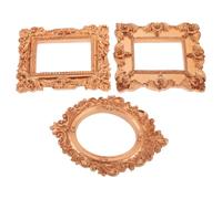 WEKADRIN 3 Piezas Mini Marcos Vintage de Resina Dorados para Decoración de Uñas Fotografía y Manualidades Marcos Antiguos Pequeños para Mesa y Pared Accesorios Creativos para Expositor y