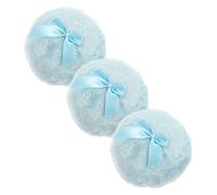 WEKADRIN 3 piezas Puff para Polvos Corporales de Algodón Suave y Resistente Compacta para Aplicar Polvo para Niña Después del Baño Color Azul Uso Práctico y Flexible