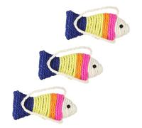 WEKADRIN 3 Piezas Tablero Rascador para Gatos con Diseño de Pez Pequeño Material Sisal Resistente Juguete Interactivo para Entretenidos Gatos y Proteger Muebles Color Color Aleatorio