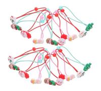 WEKADRIN 30piezas Lazos Pelo para Niñas Navideños Gomas Elásticas Forma de Papá Noel Muñeco Árbol de Navidad Accesorios para Coletas Alta Elasticidad Cabello sin Dañar