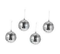 WEKADRIN 4 piezas Bolas de Espejo Decorativas para Tartas Esfera de Vidrio Reflectante para Decoración de Fiestas Disco y Eventos Accesorio Colgante Resistente y Brillante