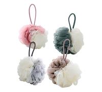 WEKADRIN 4 piezas Bolsa de Baño Grande Esponja de Malla Doble Color para Ducha Exfoliante Corporal para Hogar Cómodo y Limpieza Suave de