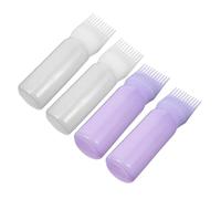 WEKADRIN 4 piezas Botellas Aplicadoras con Peine para Coloración de Raíces con Escala Graduada Botellas de Plástico Duradero para Distribución Uniforme de Tinte Salón y Hogar