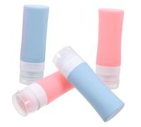 WEKADRIN 4 piezas Botellas de Silicona para Viaje Juego de Recargables y Portátiles Contenedores de Aseo para Champú Loción y Jabón