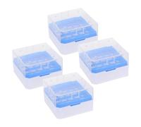 WEKADRIN 4 Piezas Caja para Tubos de Ensayo Pocillos con Ventilación Soporte de Almacenamiento para Laboratorio Resistente Caja de Congelación para Microtubos y Muestras