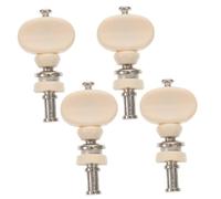 WEKADRIN 4 Piezas Clavijas de Afinación para Ukelele de Fricción Juego Botón Plástico Blanco Núcleo Acero Cabezal Máquina Cromado