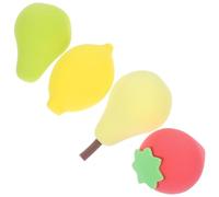 WEKADRIN 4 piezas Esponjas de Maquillaje Forma de Frutas Esponjitas de Polvo Compacto y Líquido Suaves y Portátiles para Base y Polvos Seco y Húmedo Colores Pastel Aguacate Fresa Limón