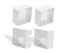 WEKADRIN 4 piezas Organizadores de Pared Multifuncionales Cajas de Almacenamiento para Baño Almacenamiento Anti-polvo para Cosméticos y Accesorios Organizador para Pared Blanco