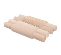 WEKADRIN 4 piezas Rodillos de Madera para Masa Herramientas de Cocina Creativas para Manualidades y Repostería con Diseños de Aptos para Educación Temprana y Fácil Limpieza