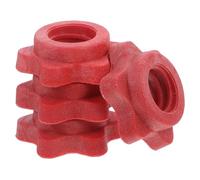WEKADRIN 4 piezas Tuercas Hexagonales de Seguridad para Barra de Pesas Acabado Rojo de Plástico Resistente Accesorios Auto-bloqueantes para Fijación Segura Gimnasio Casa