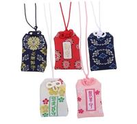 WEKADRIN 5 Piezas Amuletos Japoneses Omamori Bolsa Suerte Aleatorio Protección Salud Japonés