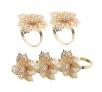 WEKADRIN 5 Piezas Anillos Servilletas de Aleación Decoración Elegante para Bodas Banquetes y Fiestas Servilleteros Metálicos para Mesa