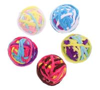 WEKADRIN 5 Piezas Juguetes de Lana para Gatos con Campana Pelotas de Colores Degradados Juguetes Interactivos para Gatitos Diseño Manual para Fortalecer Vínculo y Estimular Instinto
