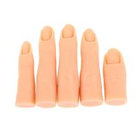 WEKADRIN 5 piezas Modelo de Mano para Práctica de Uñas con Dedos Articulados de Silicona Suave para Entrenamiento de Manicura y Exhibición de Dedos Falsos Natural