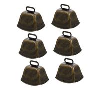 WEKADRIN 6 Piezas campana de vaca pasto oveja mascotas campana ruidosa de animales de granja ganado campana de bricolaje de metal Capada de vibrante campana de caballo planchar Verde oliva