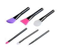 WEKADRIN 6 piezas Cepillos de Silicona para Mascarilla Facial Aplicadores sin Pelo para Mascarilla Barro Loción Corporal Herramientas Duraderas y Fáciles de Limpiar para Cuidado Facial y