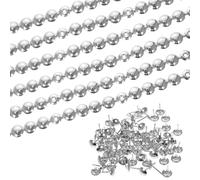 WEKADRIN 6 Piezas Tiras de Tachuelas para Muebles de Tapicería Clavos Decorativos Plata Resistente Hierro para Sofás Sillas Bancos Cabeceros