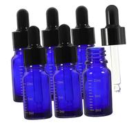 WEKADRIN 6piezas Botellas De Aceite Esencial Con Gotero Frascos De Vidrio Transparente Para Perfumes Portátiles Para Muestras De Aceite