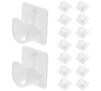 WEKADRIN 8 Pares Ganchos Adhesivos para Barra de Cortina sin Taladro Soportes Fuertes y Multiusos para Cortinas de Baño y Cocina Instalación Rápida Daños Paredes para Paredes Lisas y