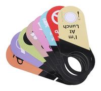 WEKADRIN 8 Piezas Carteles Colgantes de Puerta para Oficina y Hotel Señal de PVC Doble Cara con Mensajes No Molestar y Volver Pronto Resistente y Fácil de Colgar Pomos