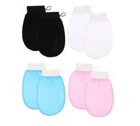 WEKADRIN 8 piezas Guantes Exfoliantes de Baño Unidades Manoplas de Viscosa Suave Doble Cara para Ducha Eliminación de Piel Muerta Cuidado Corporal para Mujer Colores Surtidos