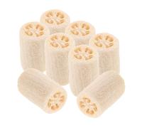 WEKADRIN 8 Piezas toallita de baño de lufa Loofá natural esponja de baño exfoliante de lufa natural depurador de espalda cepillo de plato de cocina esponja vegetal Beige