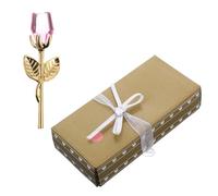 WEKADRIN Adorno de Rosa de Cristal Rosa Romántica Tallo Dorado Tamaño 20X30X90 MM Decoración de San Valentín para Mesa y Escritorio Obsequio Hogar