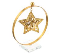 WEKADRIN Adorno Estrella de Cinco Puntas de Metal Soporte, Decoración de Escritorio para Navidad, Adorno de Mesa Festivo Dorado, Decoración de Temporada para Hogar y Oficina, 1 Unidad