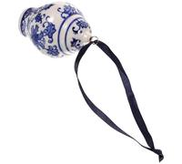 WEKADRIN Adorno Navideño Colgante de Cerámica Azul y Blanca Decoración Artesanal para Coche y Hogar Frasco Pequeño Multifuncional Accesorio Decorativo para Árbol de Navidad